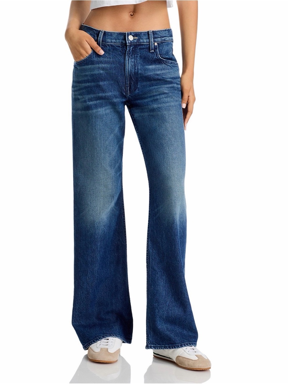 MOTHER The Bookie skimp Dark Blue High-Rise Wide-Leg Jeans